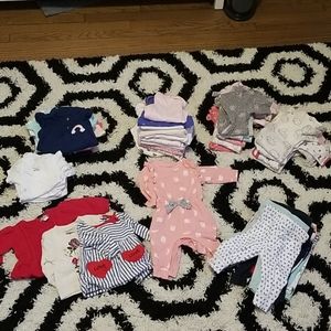Baby girl 0-3 month bundle of clothes. 65 pieces